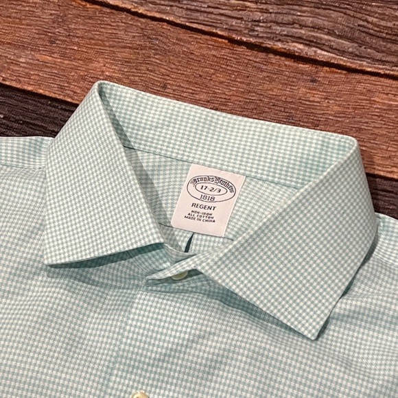 Brooks Brothers Regent Button Down Suit Dress Long Sleeve Green Shirt - Picture 3 of 6